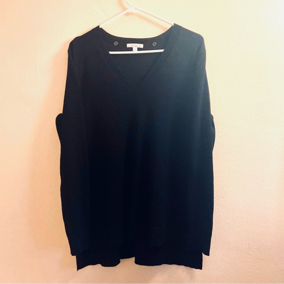 5/$15💥 Rayon Sweater Deep V-Neck Tunic Length & Plaid Scarf Set Fall Winter - Picture 3 of 8